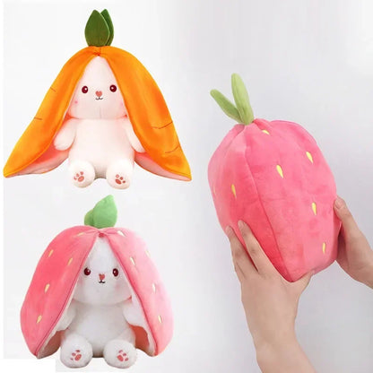 Peluche Kawaii Lapin Transformable en Fraise et Carotte  Univers Kawaii   