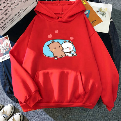 Sweat à Capuche Kawaii - Les petits amoureux  Univers Kawaii Rouge XL 