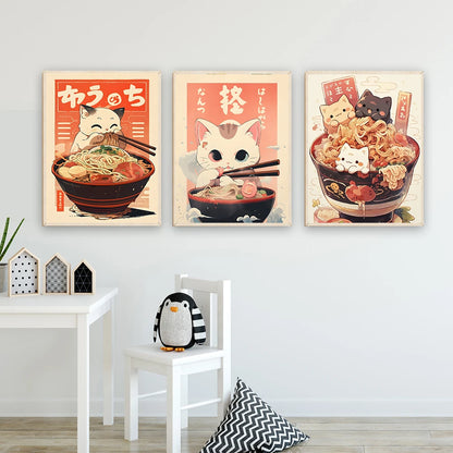 Poster Kawaii Ramen & Chats Japonais