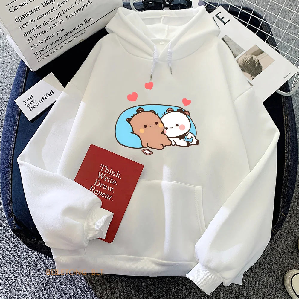 Sweat à Capuche Kawaii - Les petits amoureux  Univers Kawaii Blanc XL 