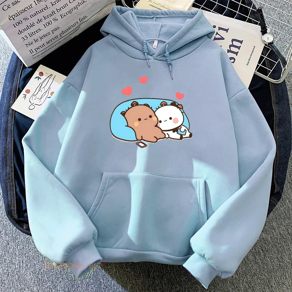 Sweat à Capuche Kawaii - Les petits amoureux  Univers Kawaii Bleu clair XL 