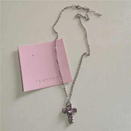 Collier Cœur avec Nœud Rose et Perles, Style Lolita Émo  Univers Kawaii 4  