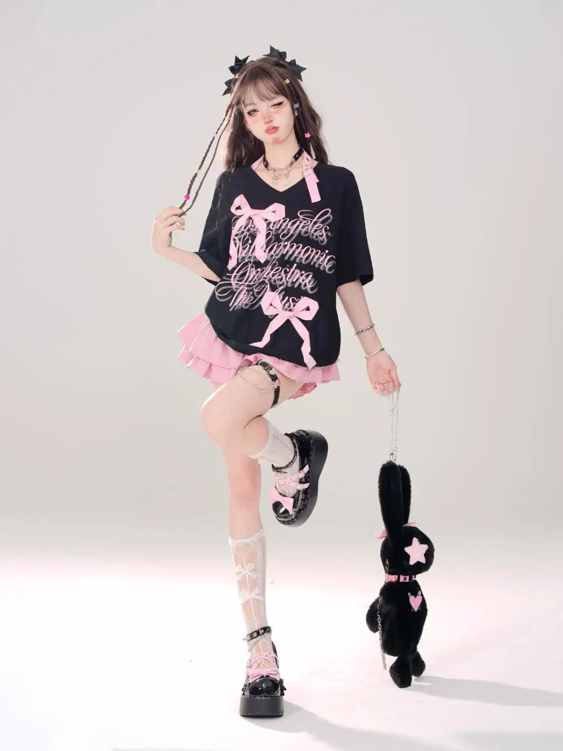 Y2K Kellykitty Japan Black Half Length Skirt Female A-word Summer Fluffy Skirt Self Cultivation Appear Thin Cake Short Pleated